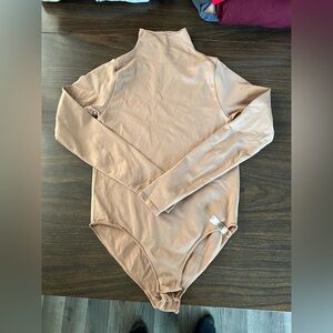 Skims Tan Long Sleeve Bodysuit